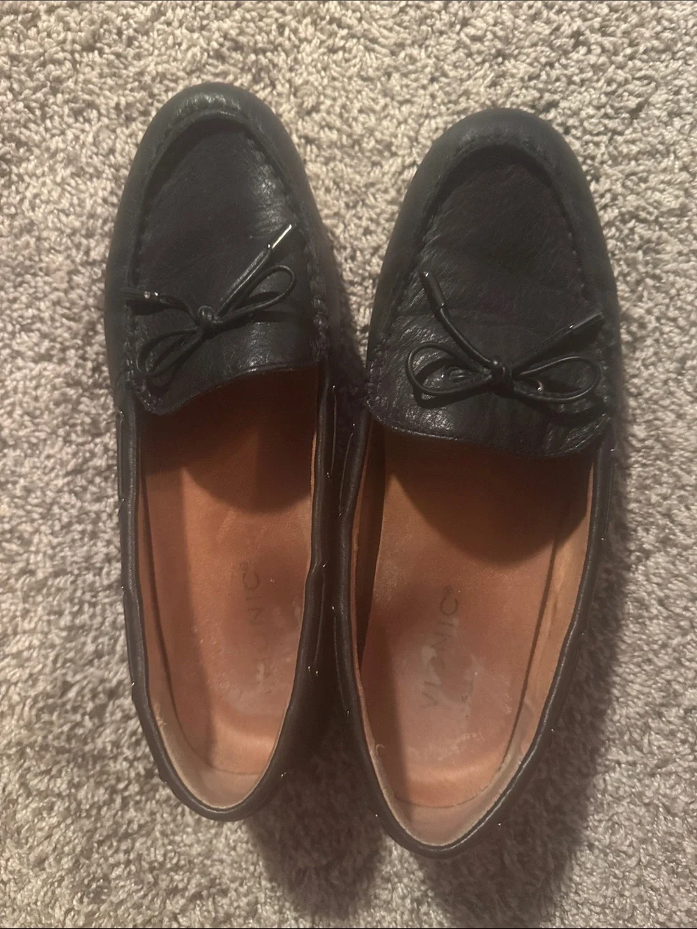 Black Leather Women’s Moccasin Loafers